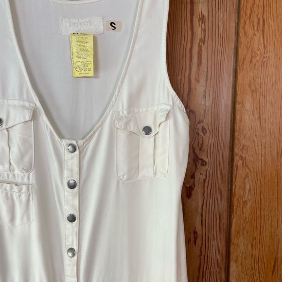 DA-NANG Surplus Cinch Tie Waist Silk Sexy Coastal RomperW/ Pockets - Sz Small - Picture 4 of 12